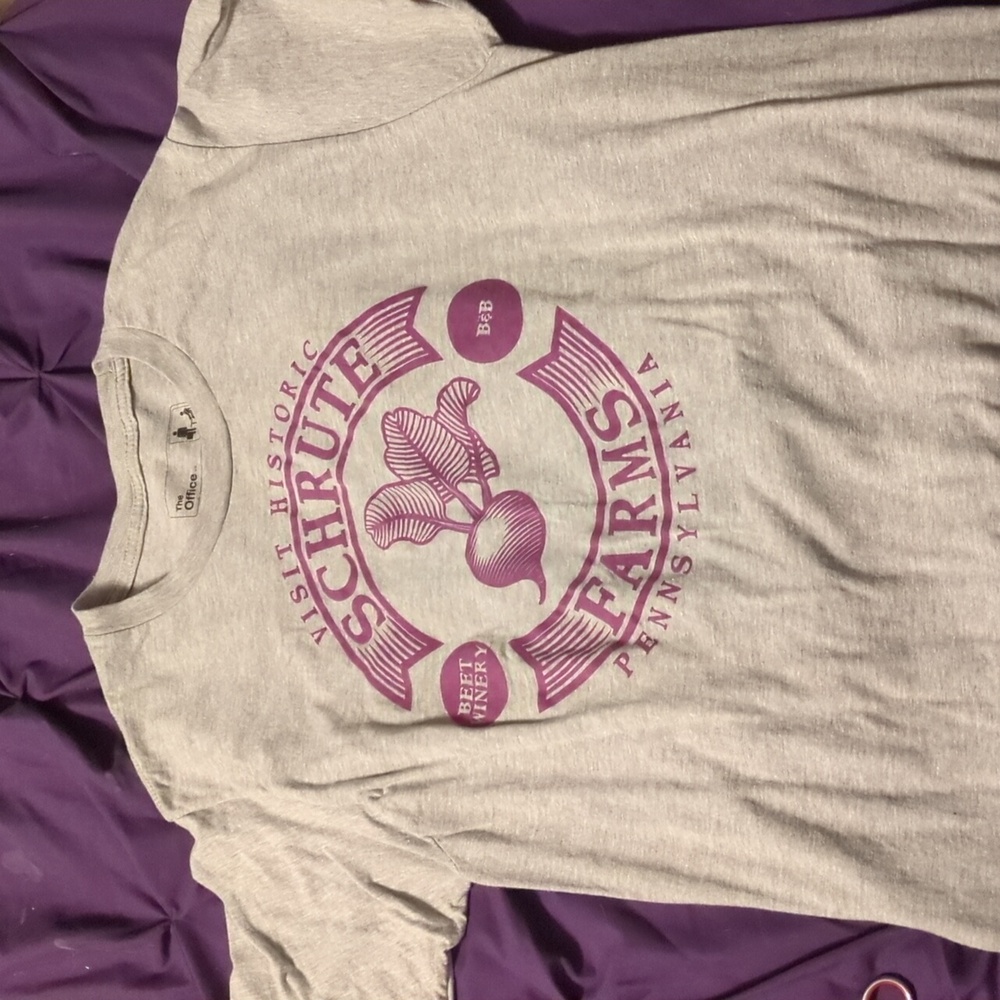 The Office Schrute Farms Be et Winery Gray T-Shirt Size M